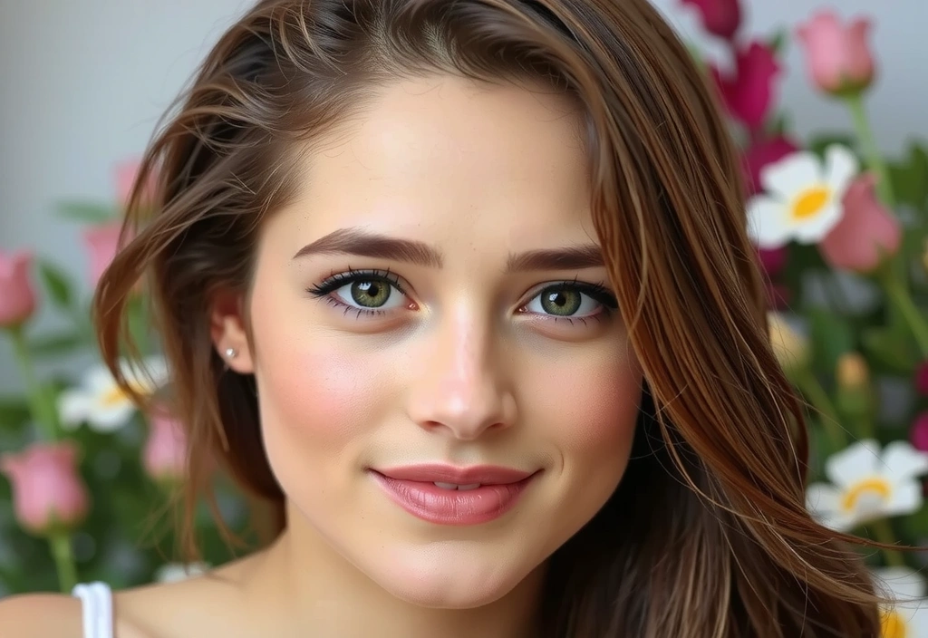 A radiant woman with clear skin, symbolizing natural beauty